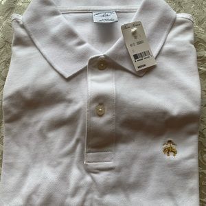 Brooks Brothers White Polo Shirt NWT. Medium Slim Fit